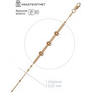 Браслет-цепочка , красное золото, 585 проба, длина 19 см. Krastsvetmet