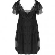 Платье-комбинация , в бельевом стиле, размер 40, черный Alberta Ferretti