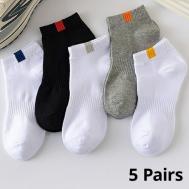 Носки , 5 пар, размер 35-40, серый, черный, белый ZHEJIANG