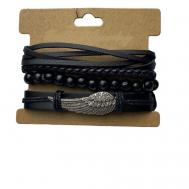 Комплект браслетов, размер one size, черный, серебряный Own Accessories