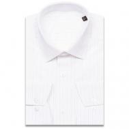 Рубашка , деловой стиль, прилегающий силуэт, классический воротник, длинный рукав, в полоску, размер (52)XL, белый Alessandro Milano