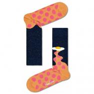 Носки  унисекс , 1 пара, классические, размер 29, черный, оранжевый HAPPY SOCKS