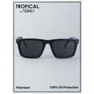 Солнцезащитные очки , прямоугольные, оправа: пластик, с защитой от УФ, поляризационные, для мужчин, черный TROPICAL