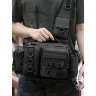 Рюкзак  поясная , фактура гладкая, черный Mivo-World