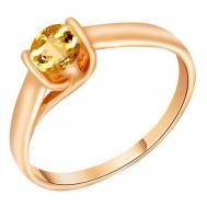 Кольцо ZOLOTYE UZORY, красное золото, 585 проба, гранат, размер 16.5 Золотые узоры