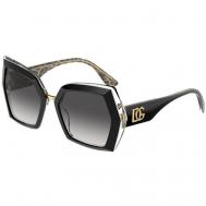 Солнцезащитные очки DOLCE & GABBANA, бабочка, оправа: пластик, градиентные, с защитой от УФ, для женщин, черный Dolce&Gabbana