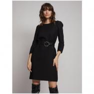 Платье , в классическом стиле, прямой силуэт, мини, размер L, черный ZOLLA