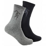 Мужские носки , 12 пар, классические, размер 40-47, серый, черный Весёлый носочник