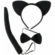 Карнавальный набор "Кот" черный, 3 предмета, украшение для праздника Веселуха