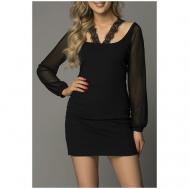 Платье-футляр , вечернее, прилегающее, мини, размер 46-48, черный VitoRicci