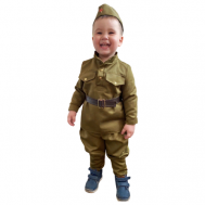 Карнавальный костюм Страна Карнавалия "Солдат-малютка", пилотка, гимнастерка, ремень, галифе, 1-2 года, рост 82-92 см Бока С