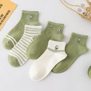 Женские носки  укороченные, быстросохнущие, 100 den, 5 пар, размер 23-25, зеленый Disparo