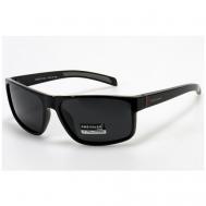 Солнцезащитные очки , прямоугольные, оправа: пластик, поляризационные, с защитой от УФ, черный CHEYSLER