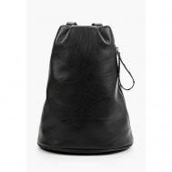 Рюкзак , натуральная кожа, внутренний карман, регулируемый ремень, черный Olio Rosti