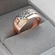 Кольцо помолвочное, бижутерный сплав, размер 19, золотой, серебряный Нет бренда