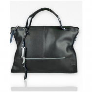 Ремень для сумки  шоппер , натуральная кожа, вмещает А4, внутренний карман, черный BentaL