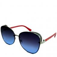 Солнцезащитные очки , кошачий глаз, оправа: металл, с защитой от УФ, для женщин, красный BB BODY BOOM