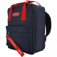 Сумка дорожная сумка-рюкзак  40135717_11, 29 л, 36х30х27 см, ручная кладь, отделение для обуви, отделение для ноутбука, фиксирующие ремни, водонепроницаемая, с увеличением объема, синий Optimum