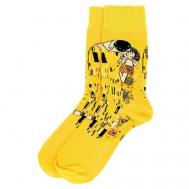 Носки , высокие, нескользящие, фантазийные, ароматизированные, подарочная упаковка, на 23 февраля, на Новый год, износостойкие, размер 36-43, желтый FRIDA