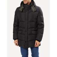Куртка , демисезон/зима, силуэт прямой, капюшон, карманы, размер 52, черный Principe di Bologna