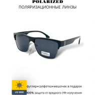 Солнцезащитные очки , вайфареры, поляризационные, с защитой от УФ, черный MARX