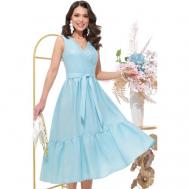 Платье , повседневное, полуприлегающее, размер 48, голубой DSTrend