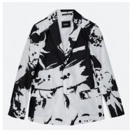 Пиджак , карманы, однобортный, размер 98, черный, белый Gulliver