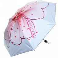 Мини-зонт , механика, 4 сложения, купол 95 см., 8 спиц, чехол в комплекте, для женщин, розовый, голубой Ultramarine