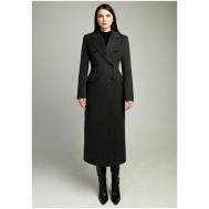 Пальто  , демисезон/зима, шерсть, силуэт прилегающий, средней длины, размер 40(XS), серый BUBLIKAIM