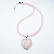 Колье Колье Сердце, кварц, длина 40 см., розовый Jewelry a vento