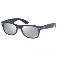 Солнцезащитные очки Luxottica, овальные, оправа: пластик, градиентные, с защитой от УФ, зеркальные, черный Ray-Ban