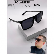 Солнцезащитные очки , квадратные, ударопрочные, поляризационные, с защитой от УФ, для мужчин, черный Zhejiang Kangcheng Industry Co.,Ltd.