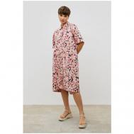 Платье-рубашка , хлопок, повседневное, свободный силуэт, до колена, размер 50, розовый Baon
