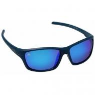 Солнцезащитные очки , прямоугольные, оправа: пластик, спортивные, зеркальные, синий Mikado