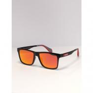 Солнцезащитные очки , прямоугольные, оправа: пластик, спортивные, с защитой от УФ, поляризационные, красный Ray Flector