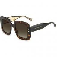 Солнцезащитные очки , квадратные, оправа: пластик, для женщин, коричневый Carolina Herrera