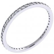 Кольцо  кольцо из серебра 0101184-00775, серебро, 925 проба, родирование, размер 17.5, бесцветный POKROVSKY
