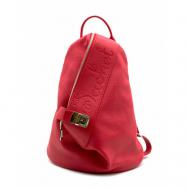 Рюкзак  хобо  R005, натуральная кожа, внутренний карман, красный ЭклектикАрт