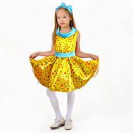 Карнавальный костюм «Стиляги 7», платье жёлтое в мелкий цветной горох, повязка, р. 32, рост 122-128 см Страна Карнавалия