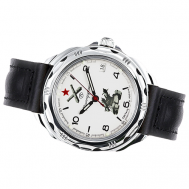 Наручные часы  Командирские 211275, черный, белый Vostok