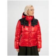 куртка  , демисезон/зима, силуэт прямой, стеганая, карманы, капюшон, регулируемый капюшон, размер XXS, красный Taifun