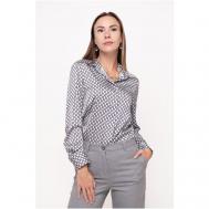 Блуза  , классический стиль, полуприлегающий силуэт, длинный рукав, размер 46/L, серый Luna