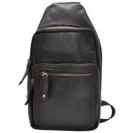 Рюкзак  слинг , натуральная кожа, внутренний карман, регулируемый ремень, черный Marta Ponti