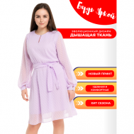 Платье , свободный силуэт, до колена, размер 42, фиолетовый ХaqRullo