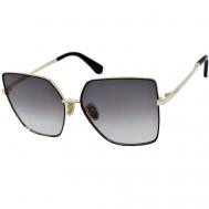 Солнцезащитные очки , кошачий глаз, оправа: металл, с защитой от УФ, градиентные, для женщин, золотой Max Mara
