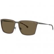 Солнцезащитные очки , прямоугольные, оправа: металл, для мужчин, коричневый BOSS