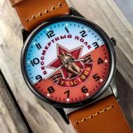 Наручные часы Командирские «Участник шествия Бессмертный полк», коричневый VoenPro