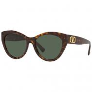 Солнцезащитные очки , кошачий глаз, оправа: пластик, для женщин, коричневый Valentino
