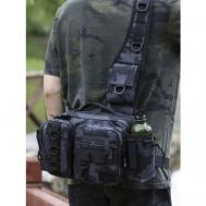 Рюкзак  поясная , текстиль, внутренний карман, регулируемый ремень, складной, серый Mivo-World