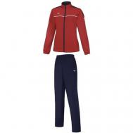 Костюм , олимпийка и брюки, силуэт свободный, размер L, красный MIZUNO